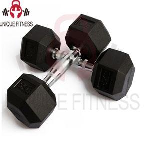 Rubber Hex Dumbbells set