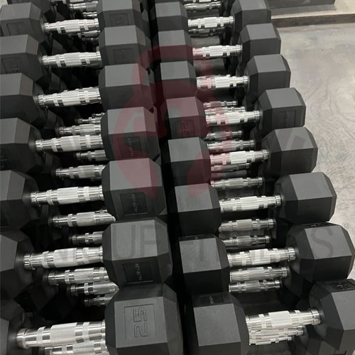 Rubber Hex Dumbbells set